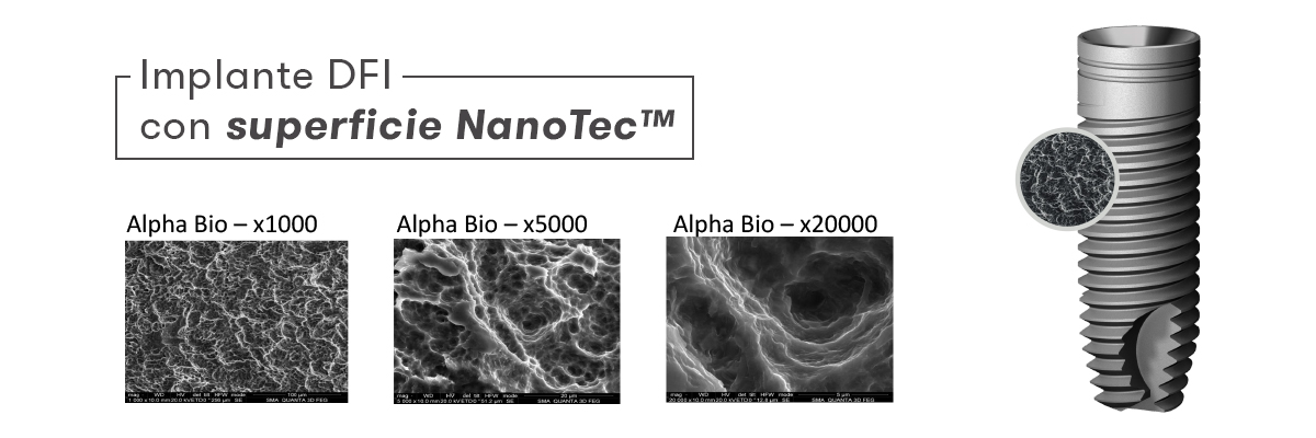 Implante DFI con superficie nanotec