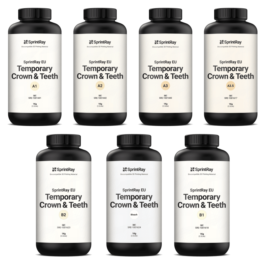 Resina SprintRay Temporaty Crown and Teeth para coronas y puentes provisionales